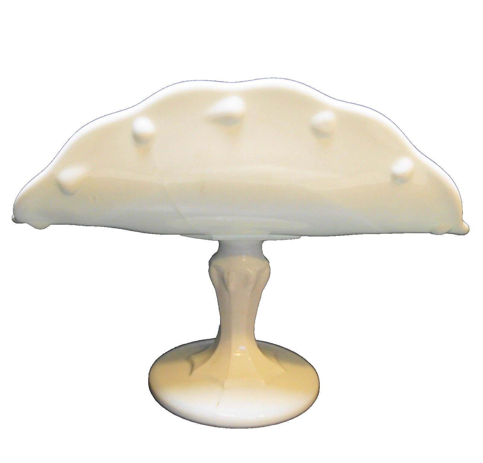 Indiana Glass Teardrop White Milk Glass Banana Stand