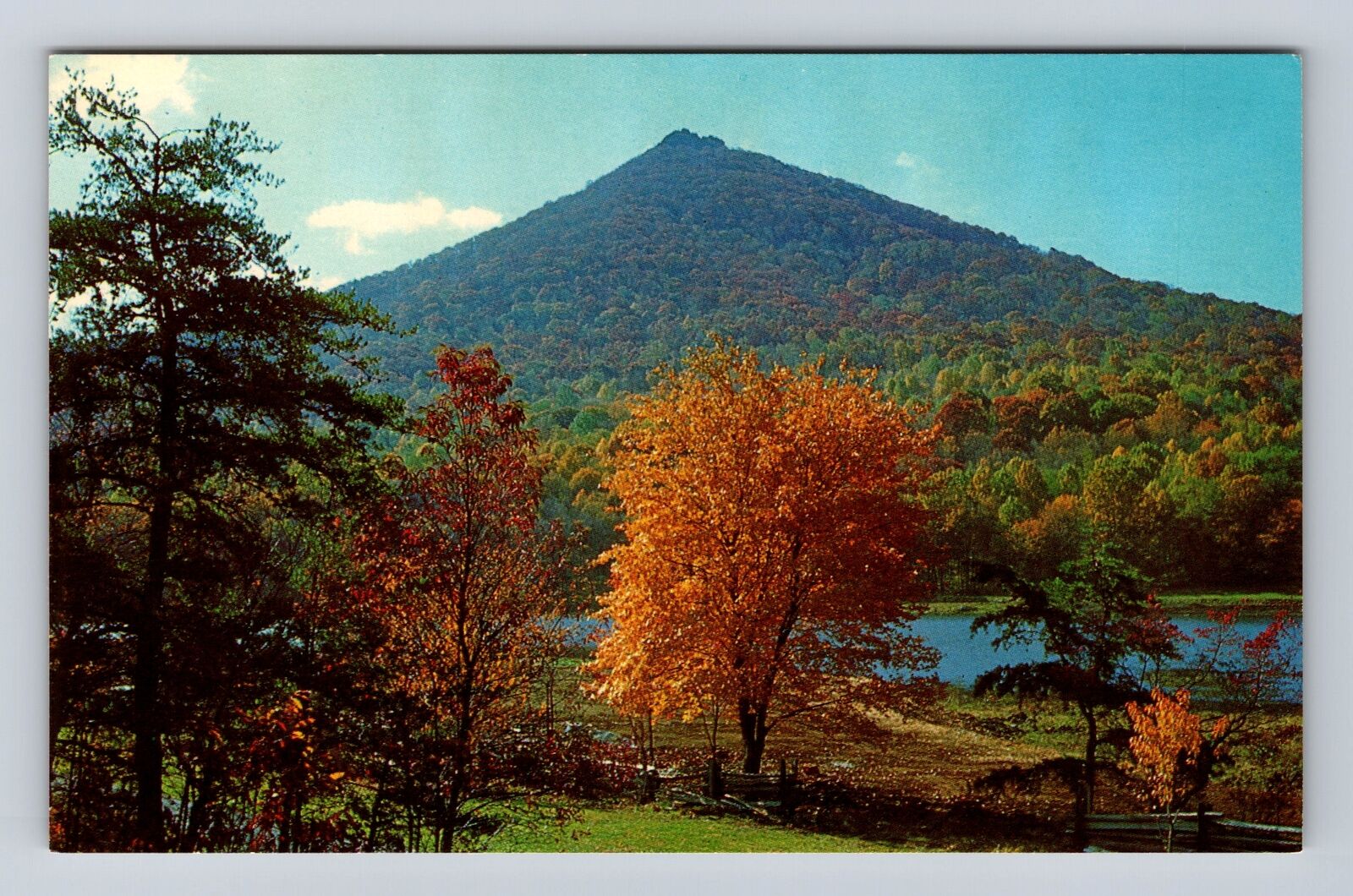 Bedford VA-Virginia, Peaks Of Otter Lake, Antique, Vintage Souvenir Postcard
