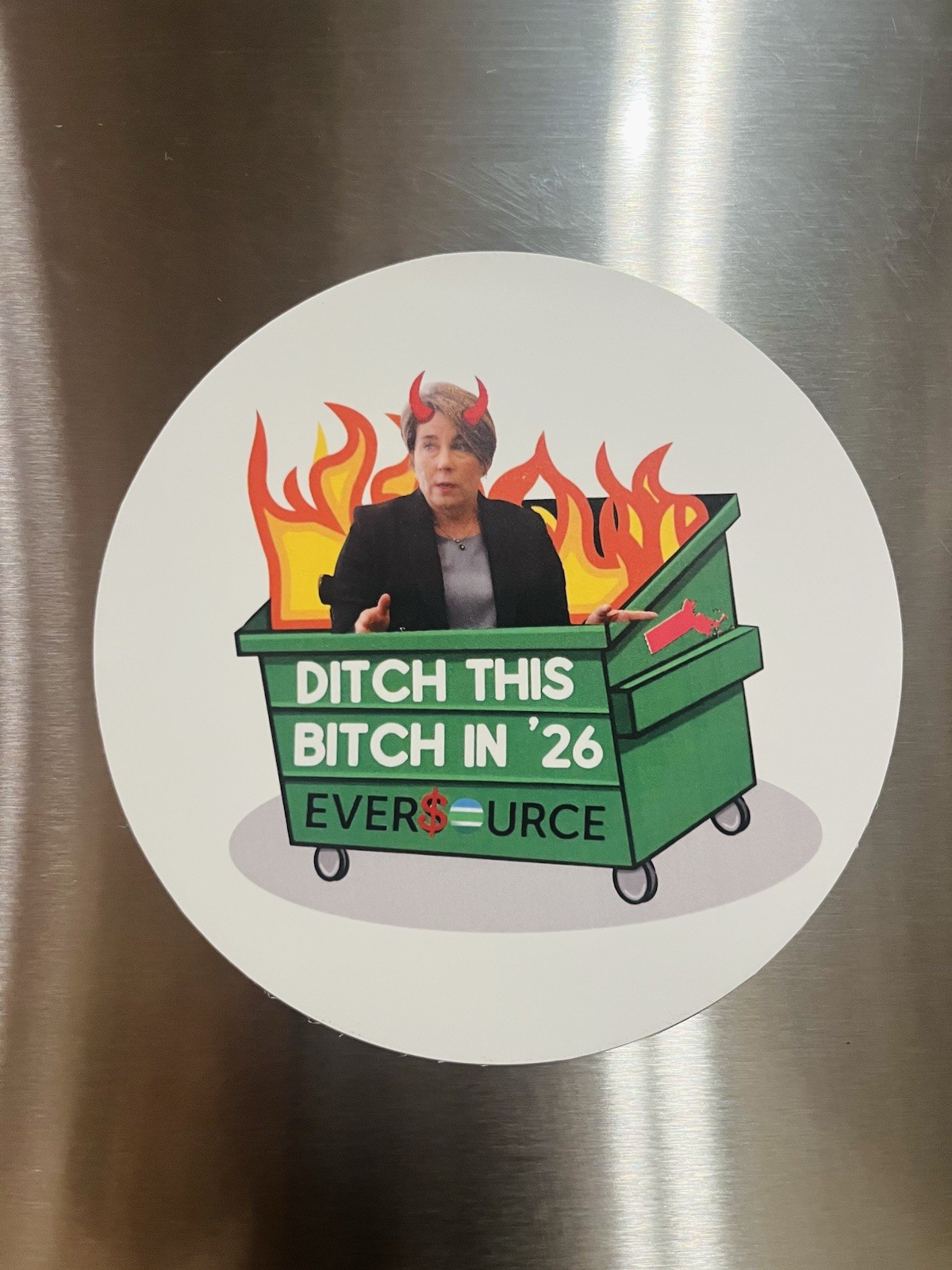 ANTI Maura Healey 5 Inch Round MAGNET Funny Political Humor Decal ANTI Maura Healey 5 Inch Round MAGNET Funny Political Humor Decal