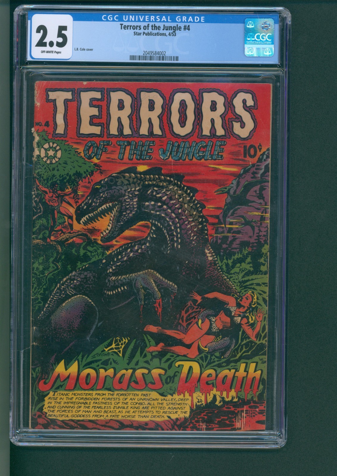 Terrors of the Jungle #4 (Star Publications 1953) CGC 2.5 LB Cole
