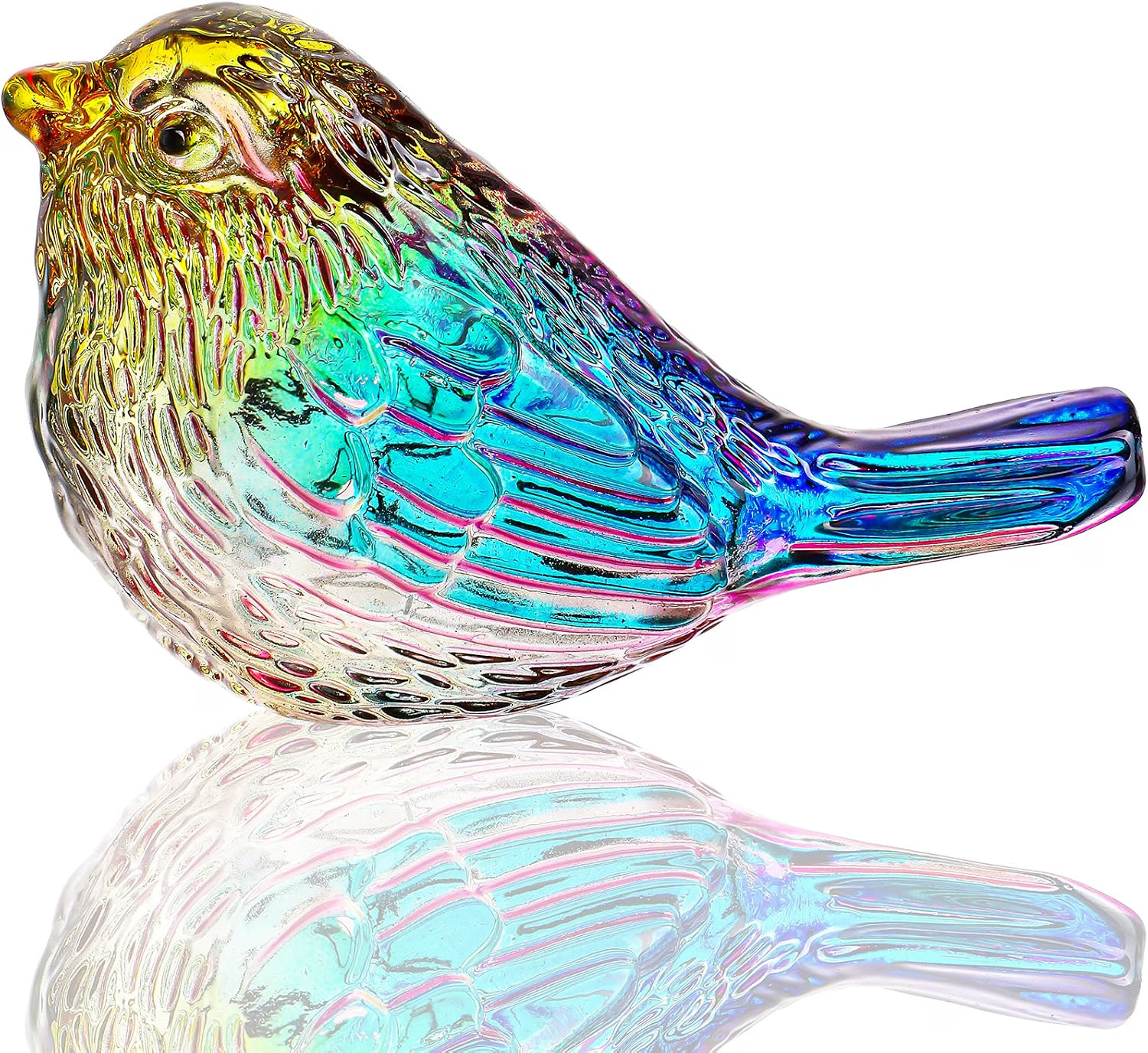 Glass Bird Figurine Crystal Animal Collectible Shelf Decor