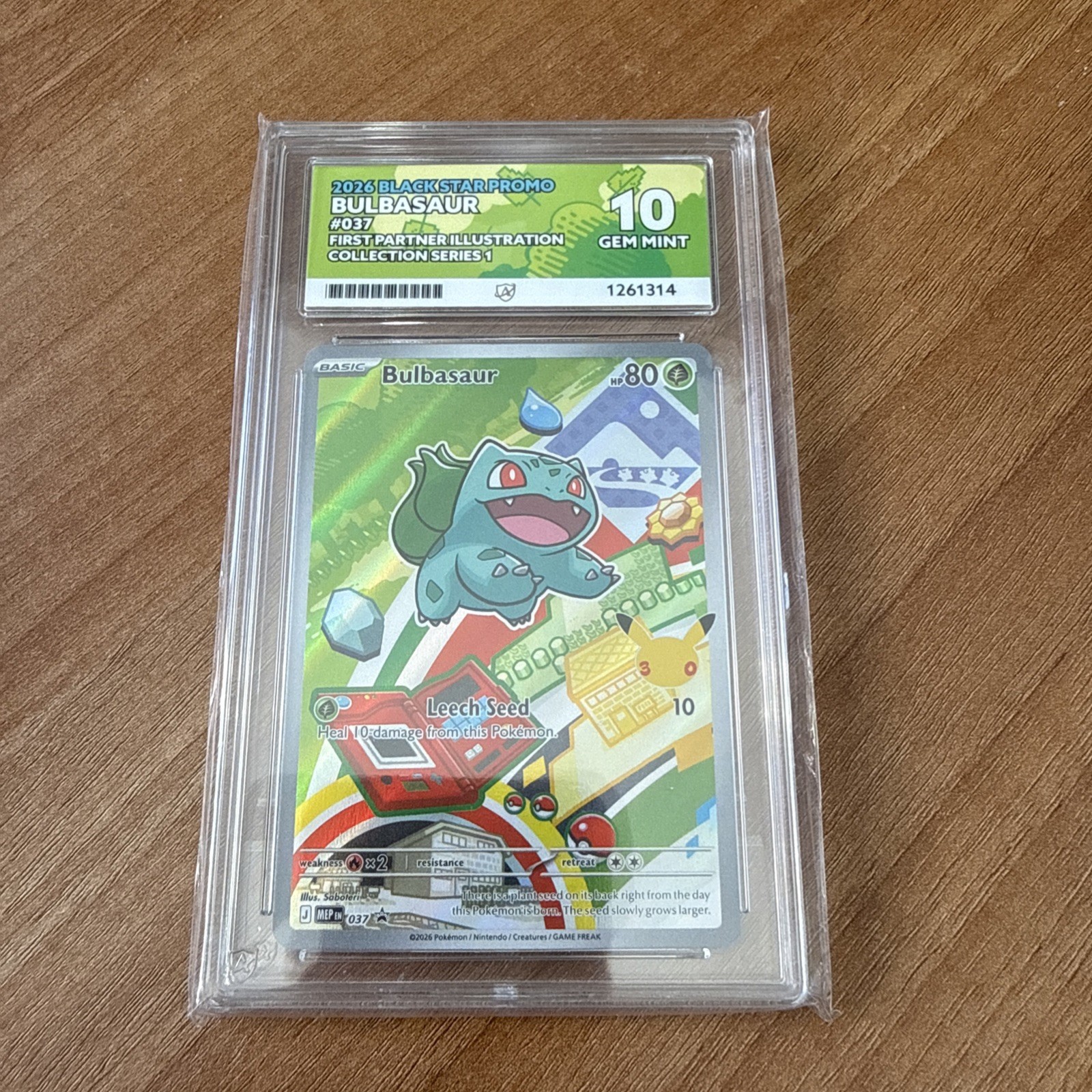 Bulbasaur First Partner 2026  #037 Holo Ace Grading 10 Gem Mint Pokémon TCG