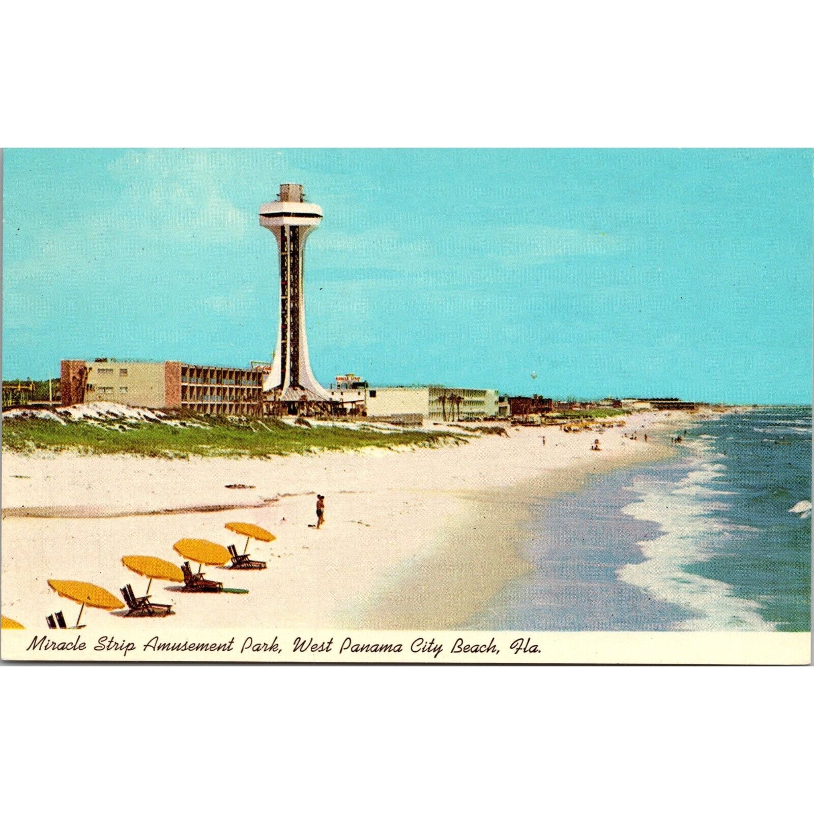Vintage Postcard Miracle Strip Amusement Park West Panama City Beach Fl.