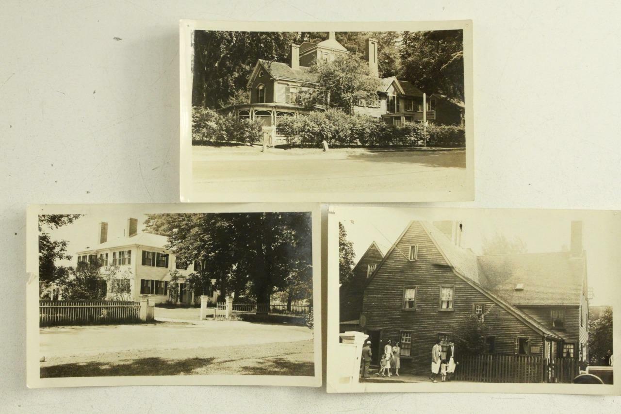 Vintage 3PC Lot Postcards RPPC Real Photo Hawthorne\'s House Travel Photos