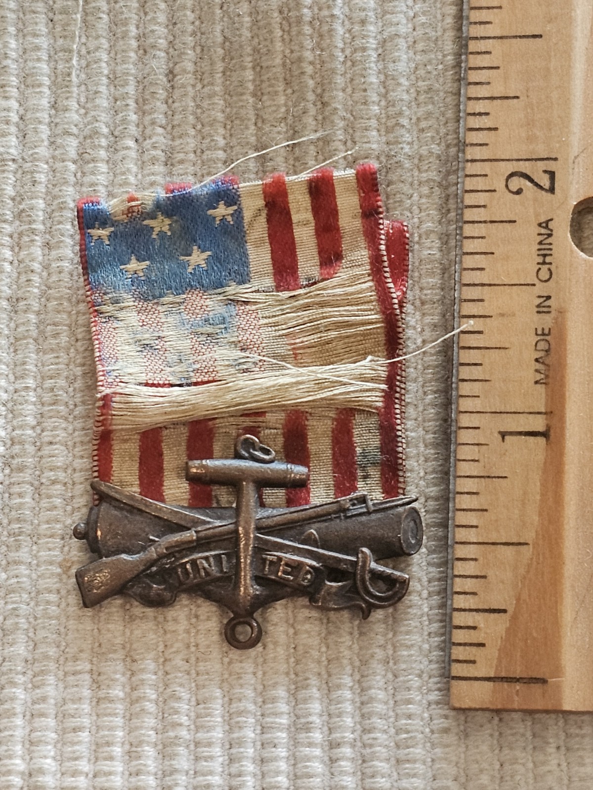 1898 Army Spanish American War Veterans Numbered SAW Medal Drape L@@K
