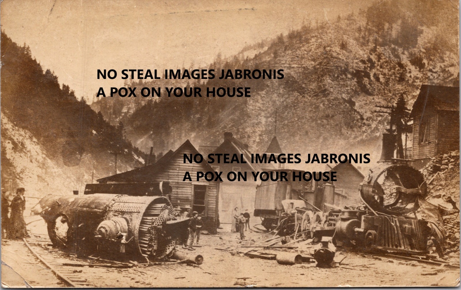 RPPC 1907 Northern Pacific Train Explosion Mace daho ID UNP Postcard XA22