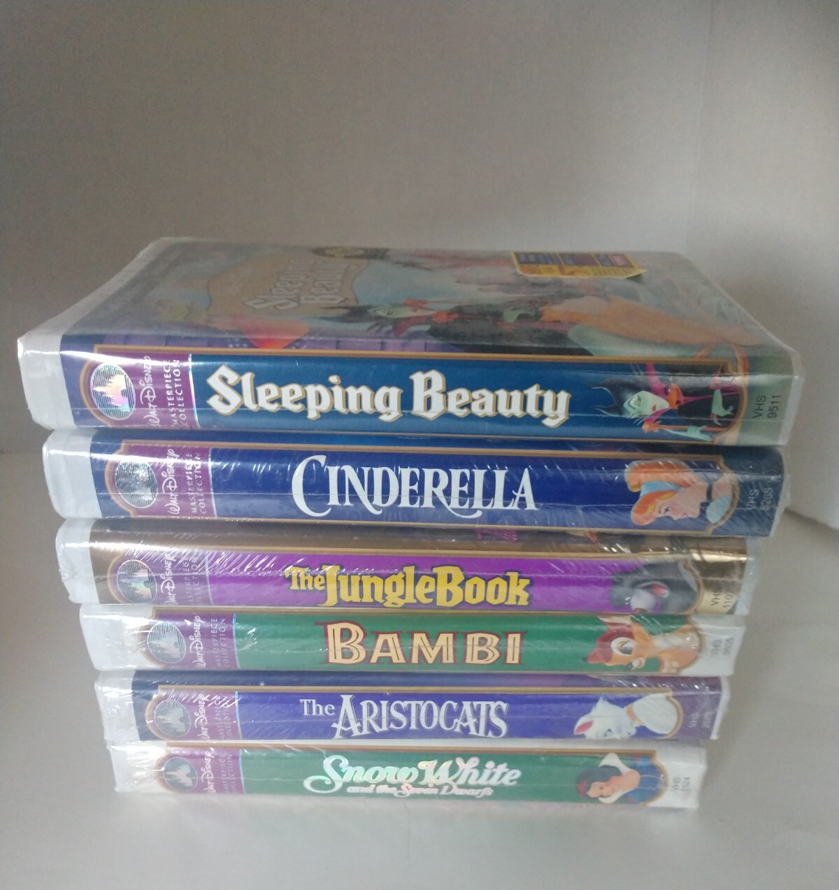 NEW Sealed Walt Disney VHS Tape Lot of 6 Cartoon Movie Classic Vintage Anime NIB