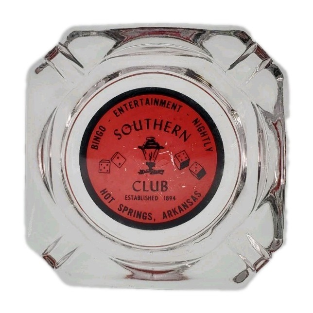 Vintage Ashtray / Southern Club / Illegal Casino / Hot Springs Arkansas AR /FLAW