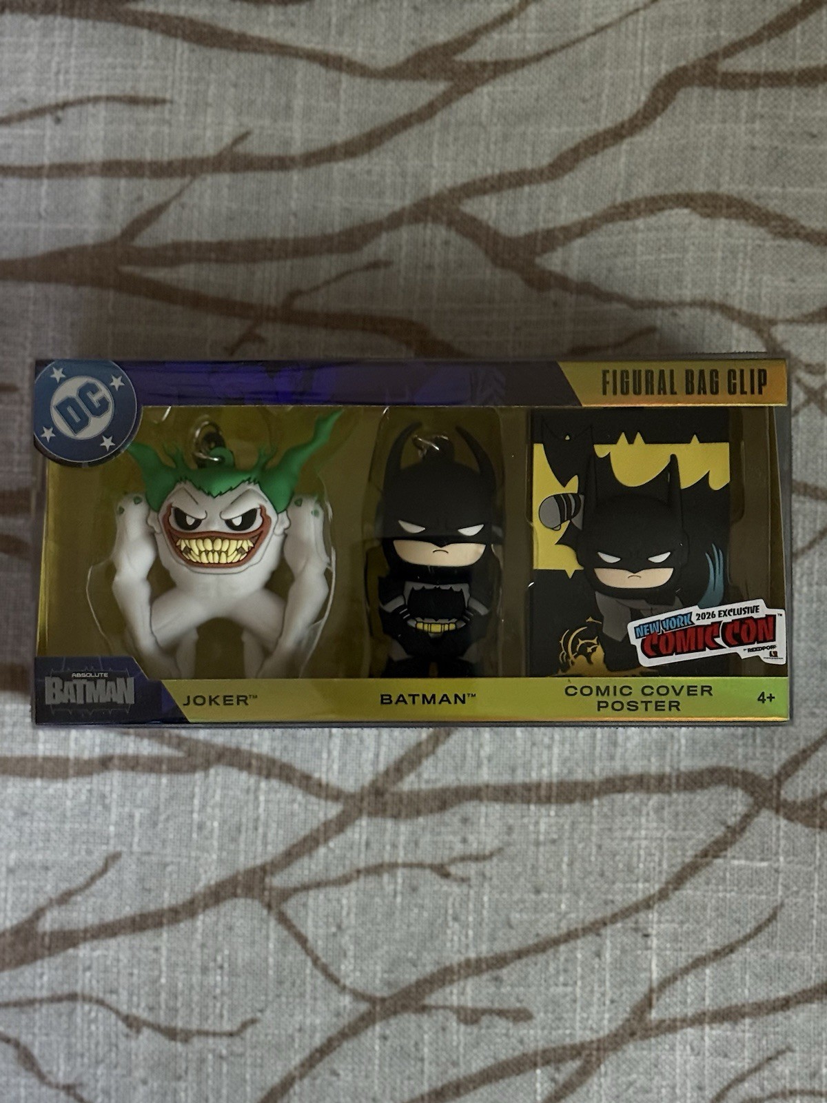 NYCC DC Absolute Batman / Joker 3D Foam Bag Clips 3PC Set LE 260