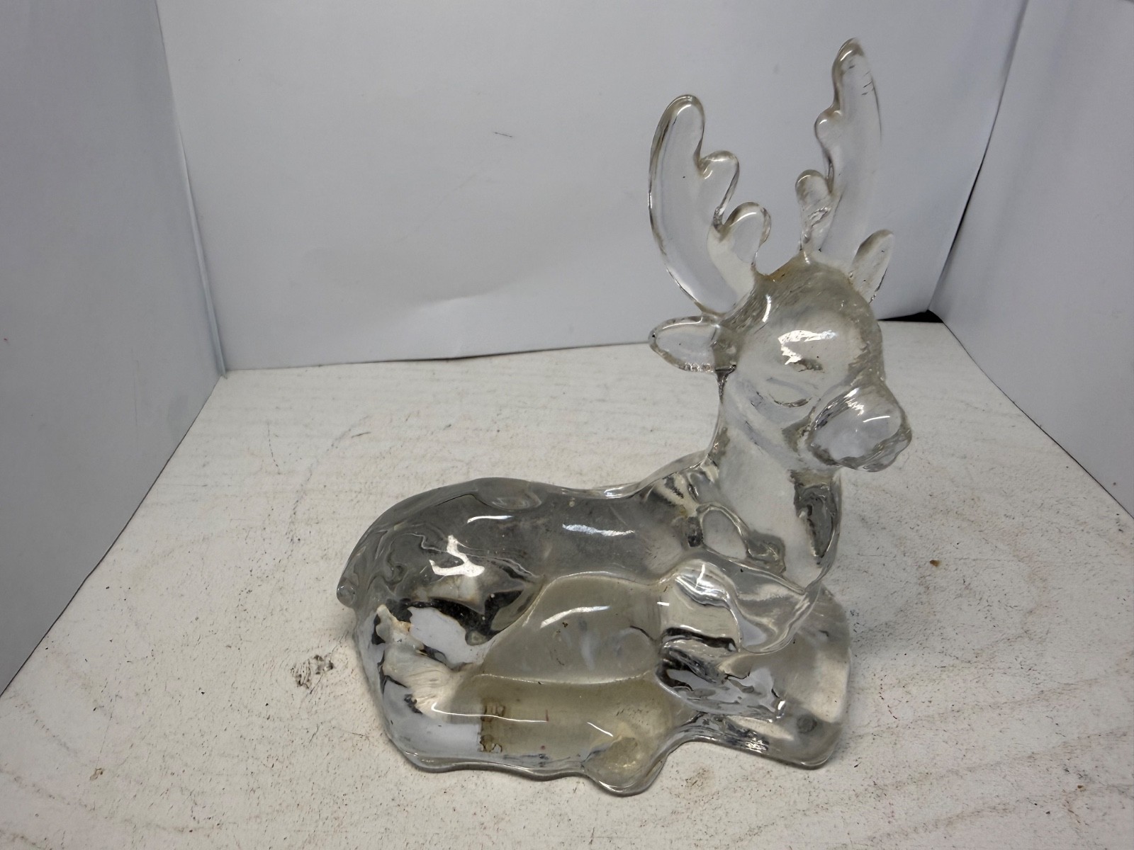 Vintage Bidermann crystal Buck Deer figurine Christmas lodge cabin decor