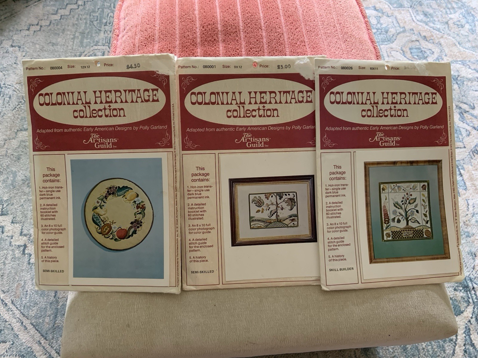 Vintage Colonial Heritage Patterns Lot Of 3