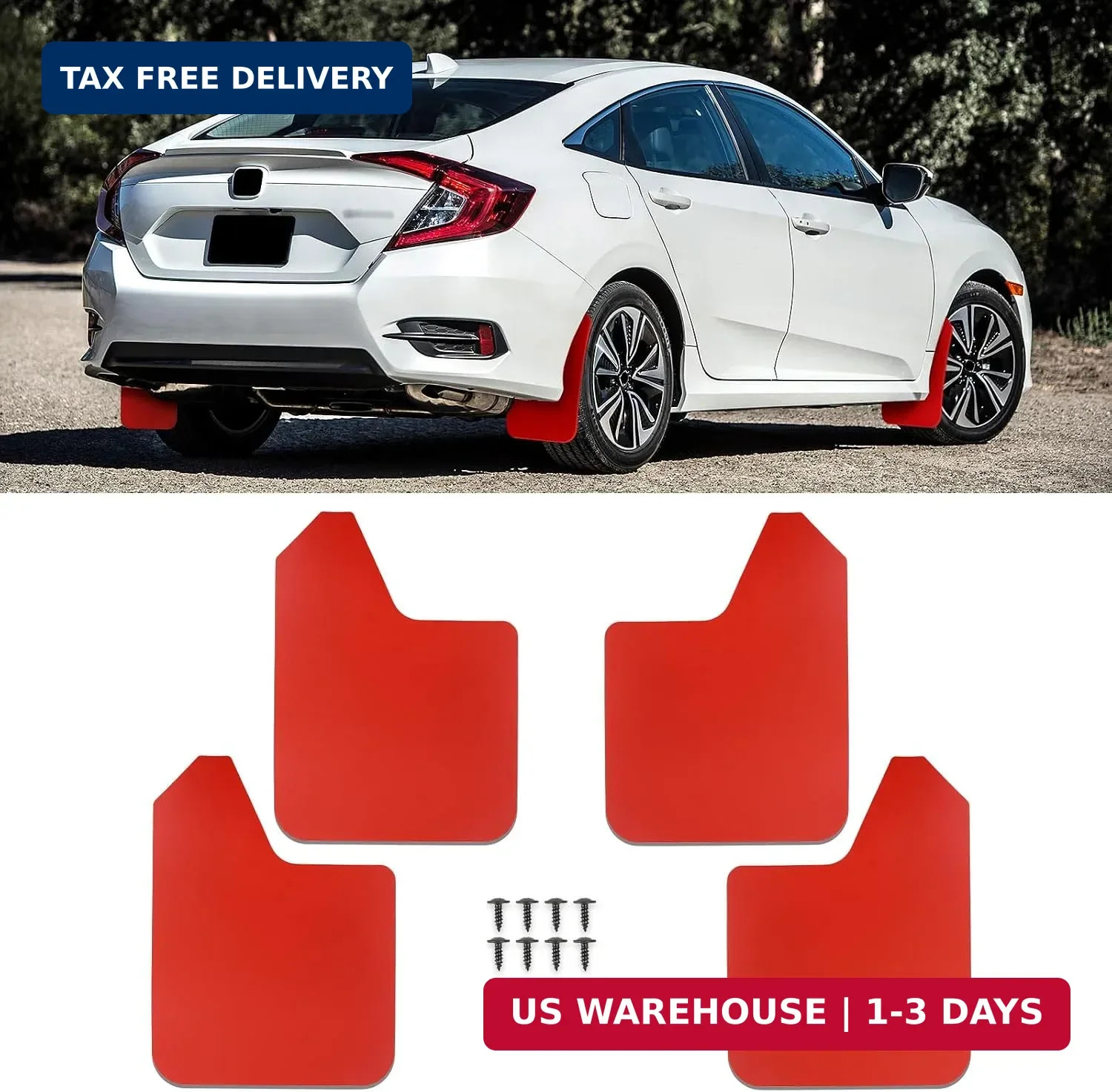Universal Car Mud Flaps 4PCS Flexible Splash Guards Set for Front & Rear, Bendab Universal Car Mud Flaps 4PCS Flexible Splash Guards Set for Front & Rear, Bendab
