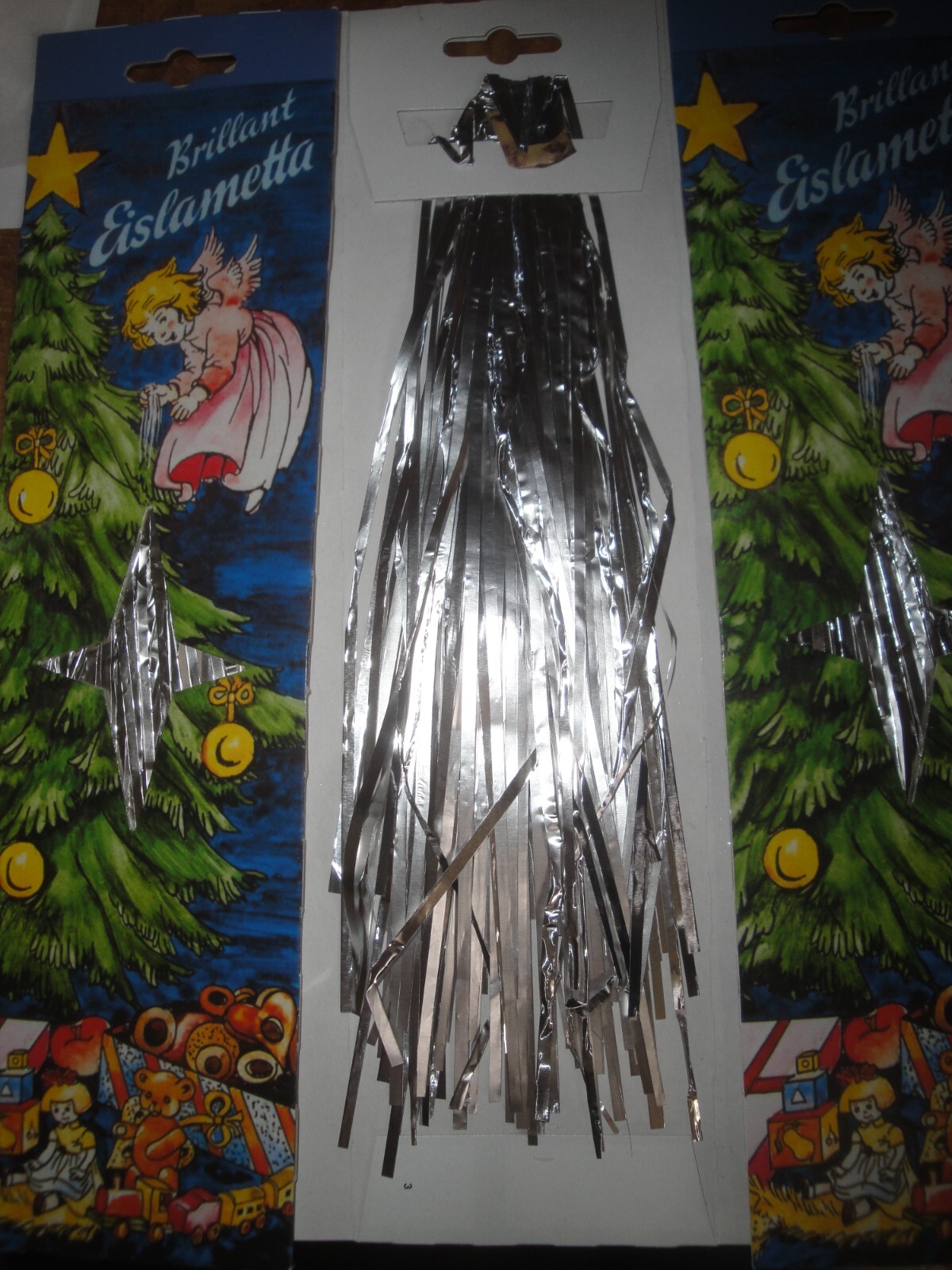 1 German Metal Foil Christmas Tree Tinsel Lametta Icicles Silver Rain  Aluminum