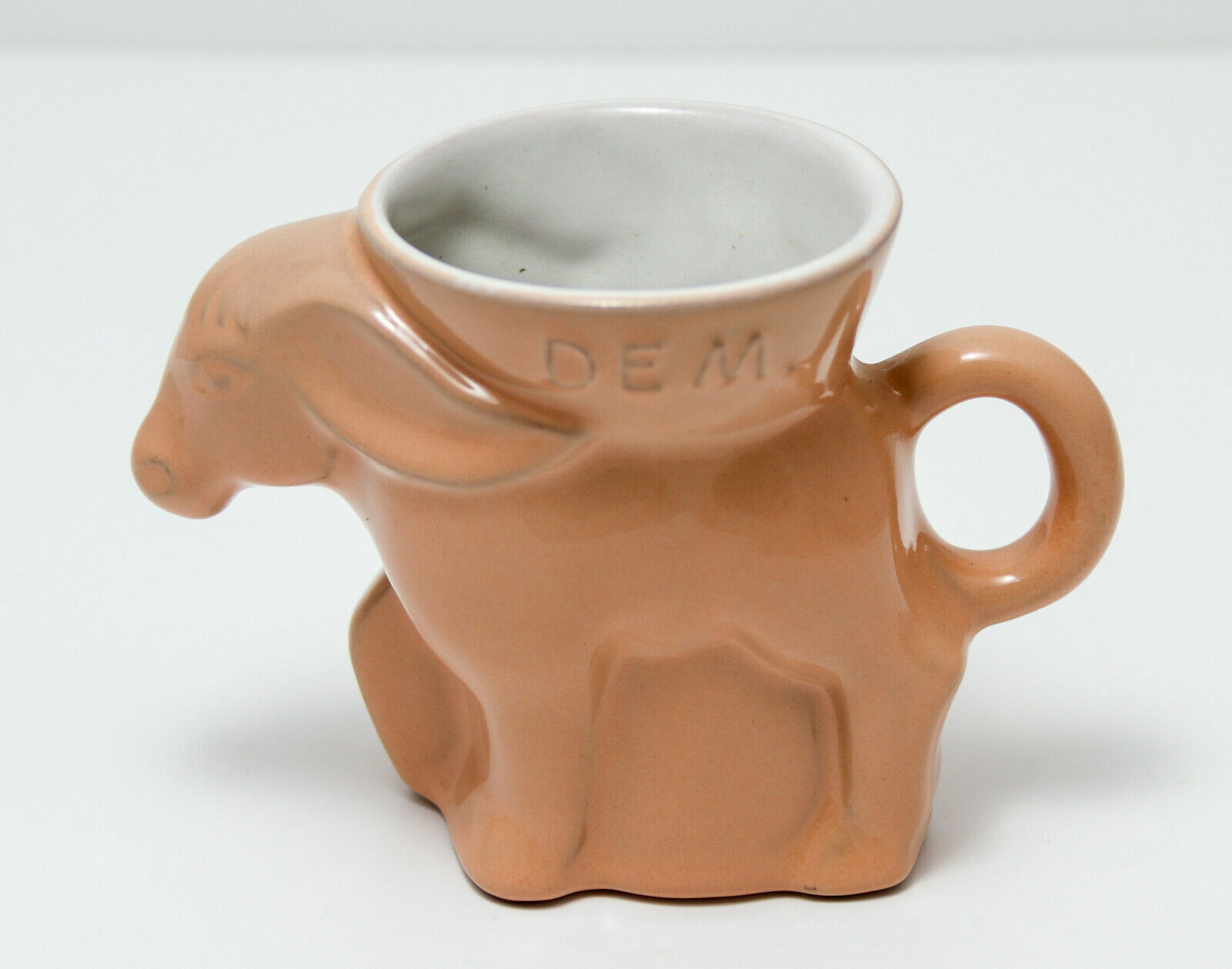 1989 Frankoma Democratic (DEM) Donkey Political Mug. Peach