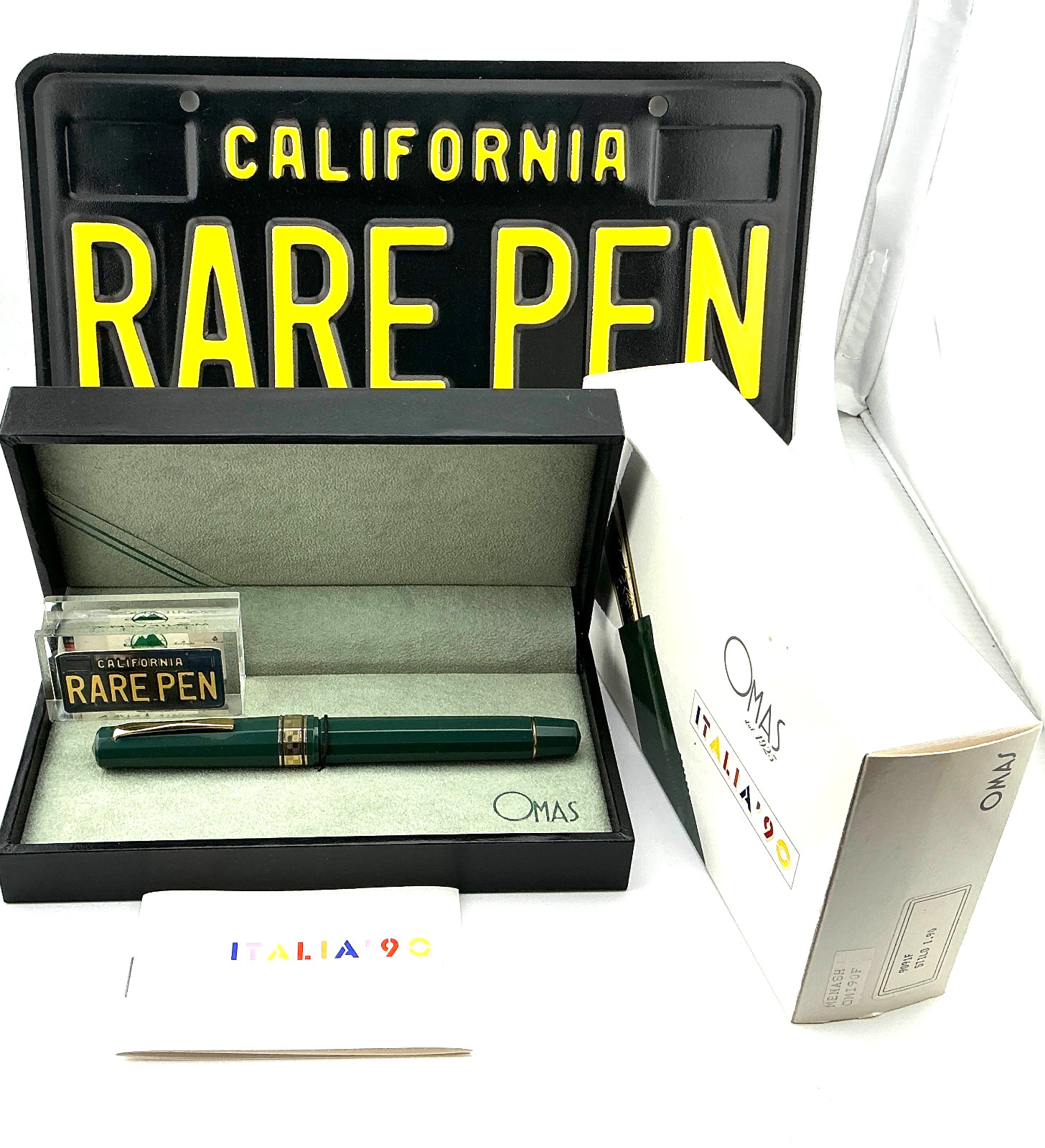 OMAS ITALIA 90 Fountain Pen  GREEN 18K Fine FLEX nib Year 1990 NEW