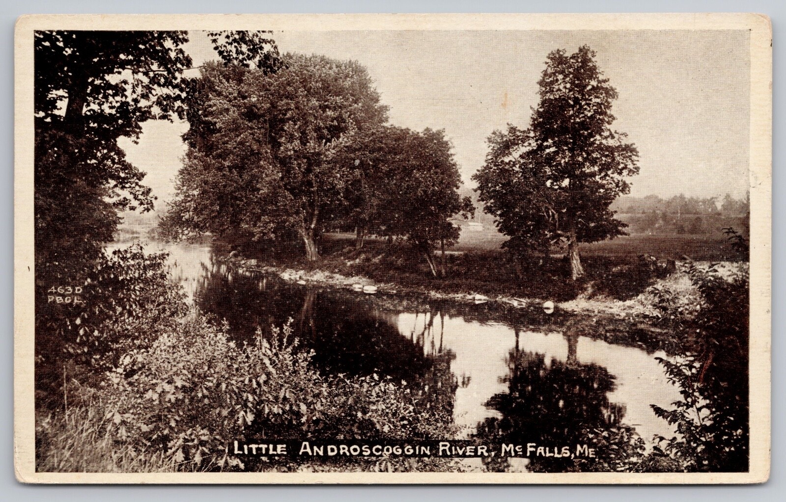 1909 Mechanic Falls, Maine ME  Tranquil Scene Little Androscoggin River Postcard
