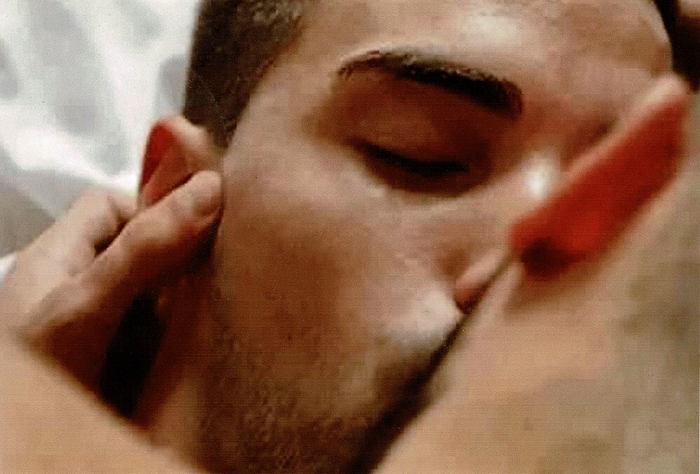 Closeup of two men kissing gay gentleman's collection 4x6