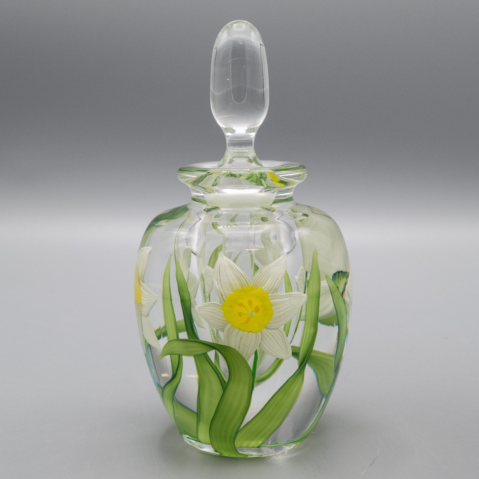 READ - Lundberg Studios Perfume Bottle & Stopper Steven Lundberg Daffodil 6.5\ READ - Lundberg Studios Perfume Bottle & Stopper Steven Lundberg Daffodil 6.5\