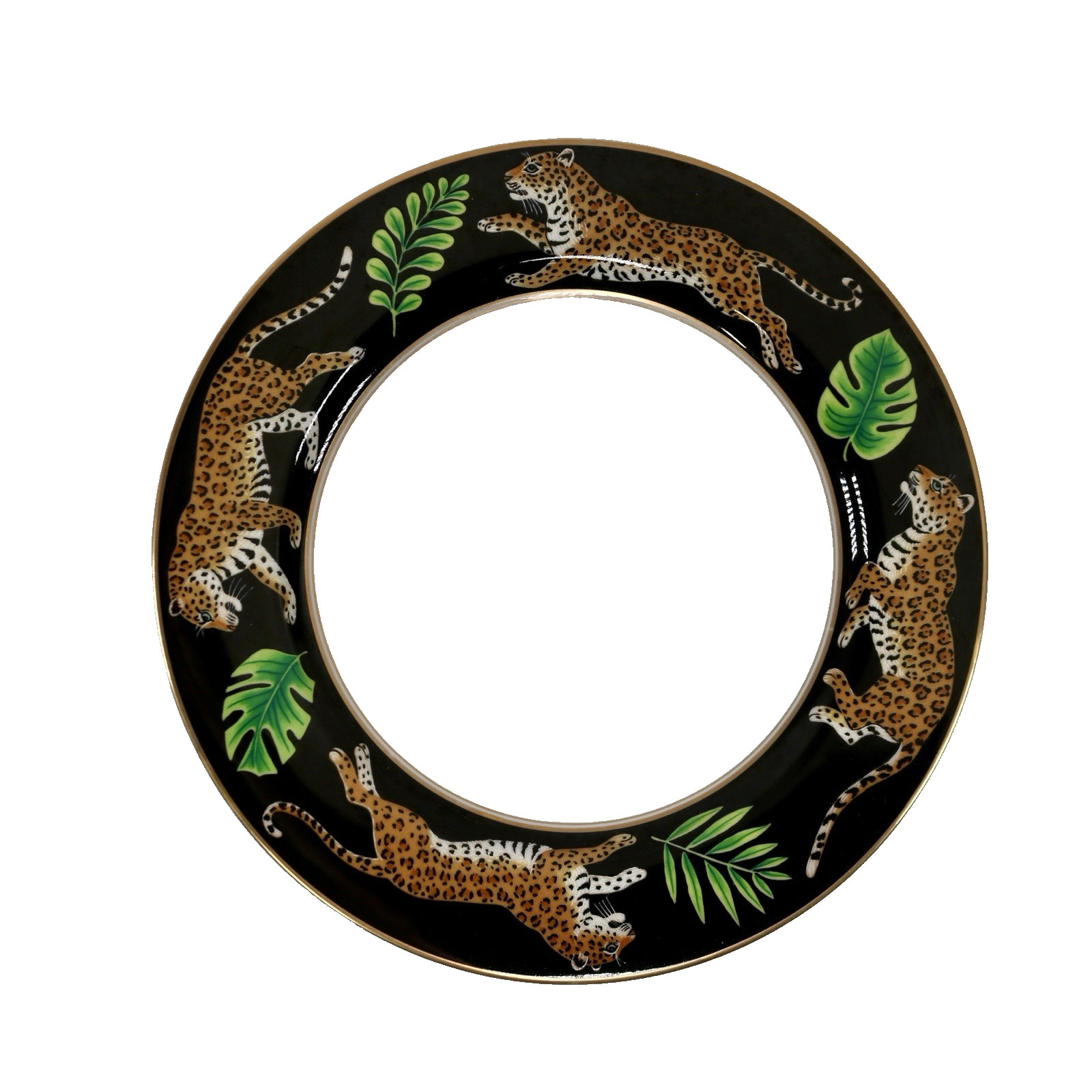 Lynn Chase Designs Jaguar Jungle Fern & Jaguar 24K Rim 9 1/8\