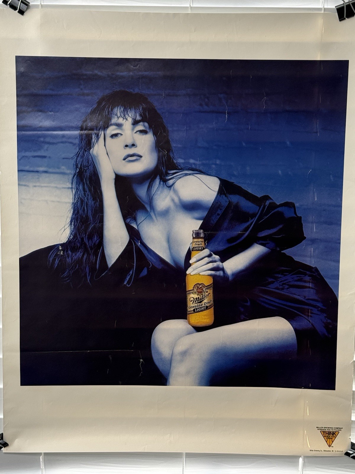 VINTAGE MGD MILLER GENUINE DRAFT LITE BEER MODEL PROMO GIRL POSTER 20.5 X 25