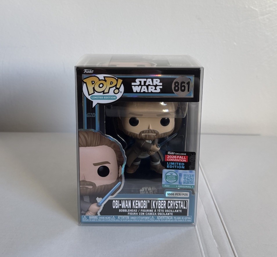 Funko Pop Star Wars Obi-Wan Kenobi Kyber Crystal #861 NYCC Exclusive + Protector