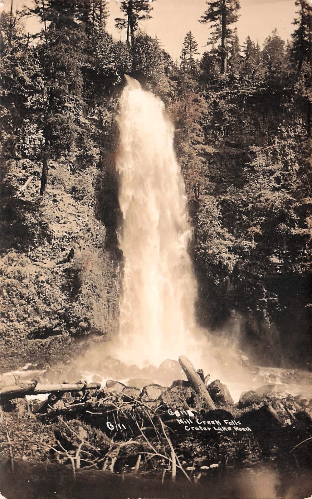 RPPC Prospect Oregon Mill Creek Falls Crater Lake Road Photo Postcard 6A