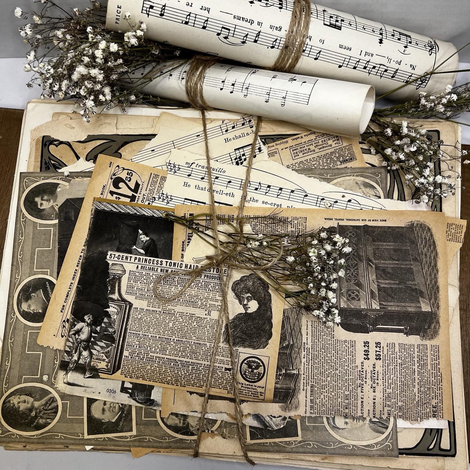 Vintage Ephemera Lot  50+ Pieces - Junk Journals | Dark Academia | Old Paper