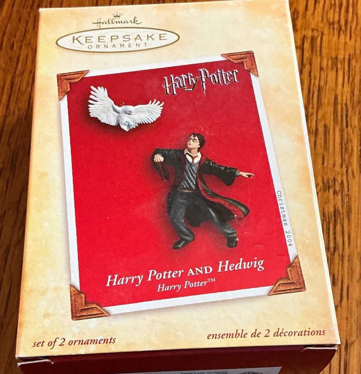 Hallmark Keepsake Harry Potter & Hedwig Handcrafted Hanging Ornament Set 2 2004