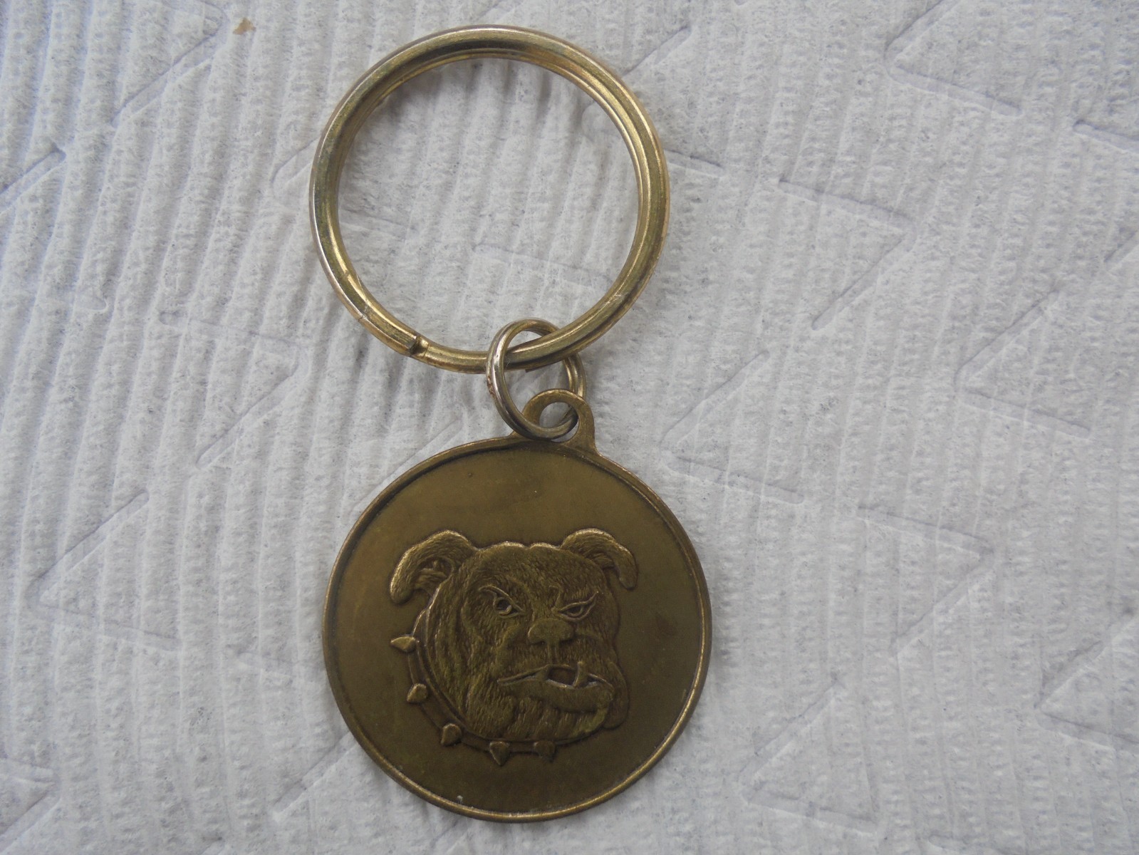 Vintage Bull Dog Keyring.Brass?