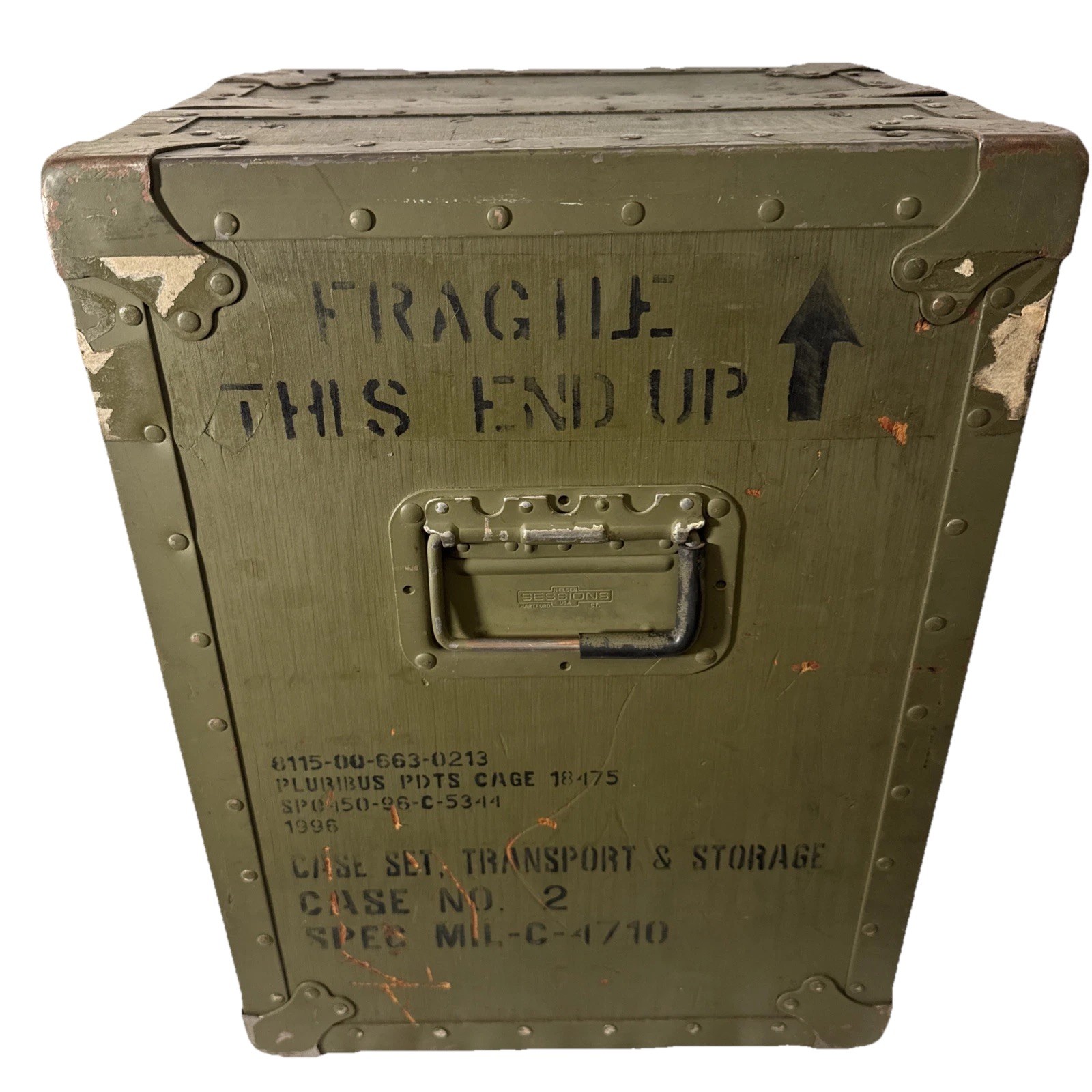 Vintage Nielsen Hardware Hartford Military Metal Case Set Transport Storage No 2