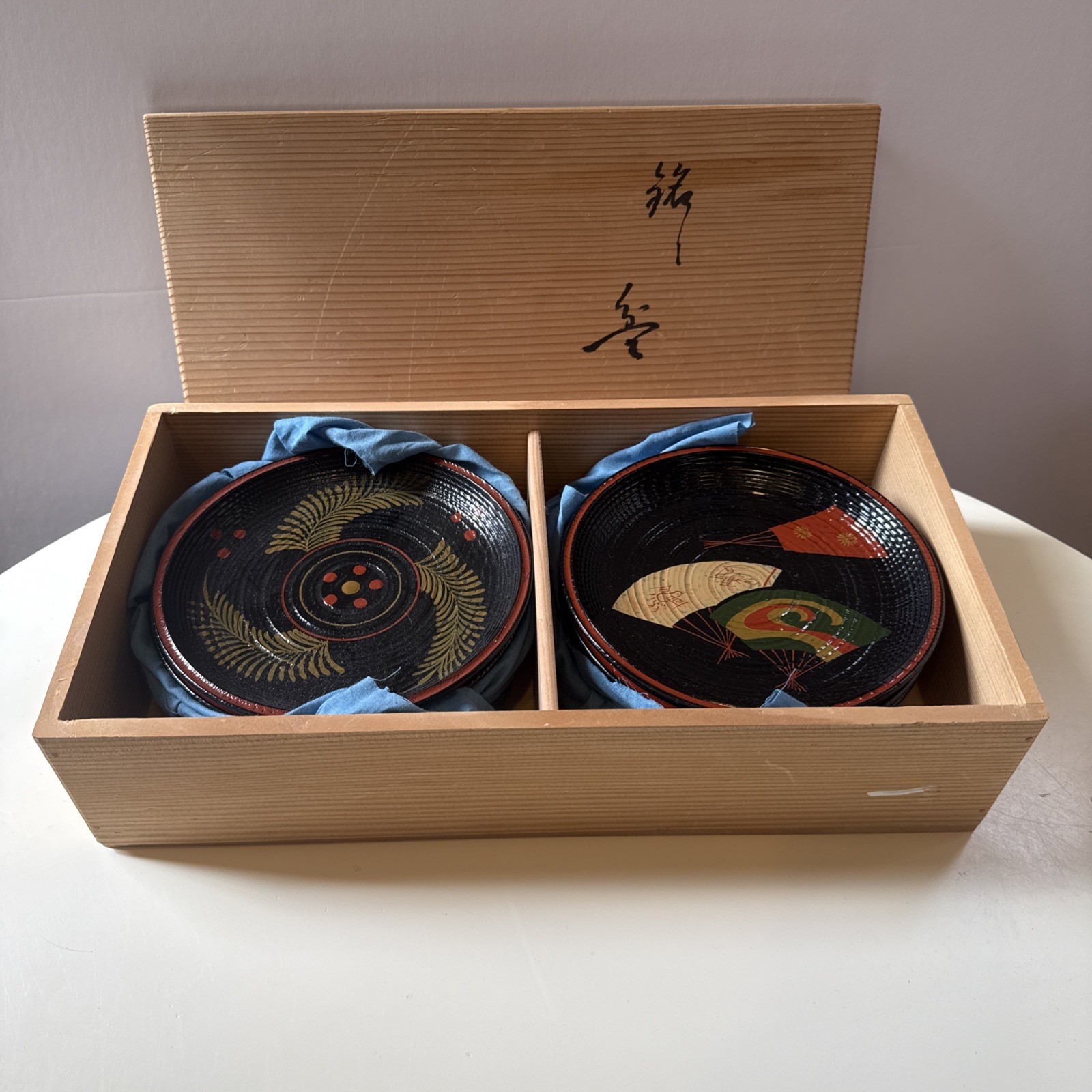 Set of 10 Zohiko Kyoto Japanese Lacquer Maki-e Plates 6.75\