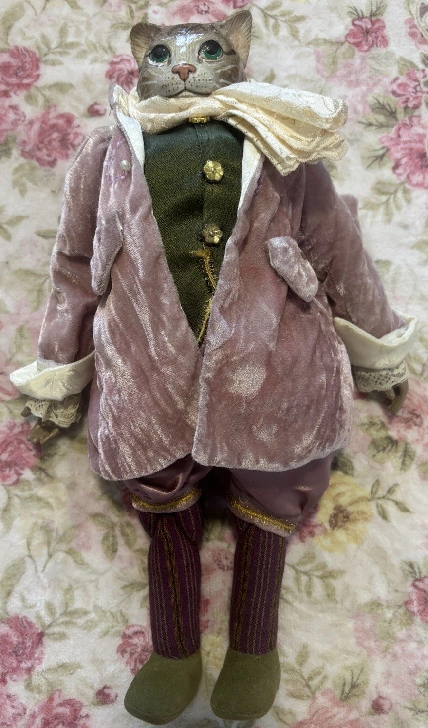 Katherine\'s Collection Victorian Cat Doll Vintage-look Fancy Outfit EUC