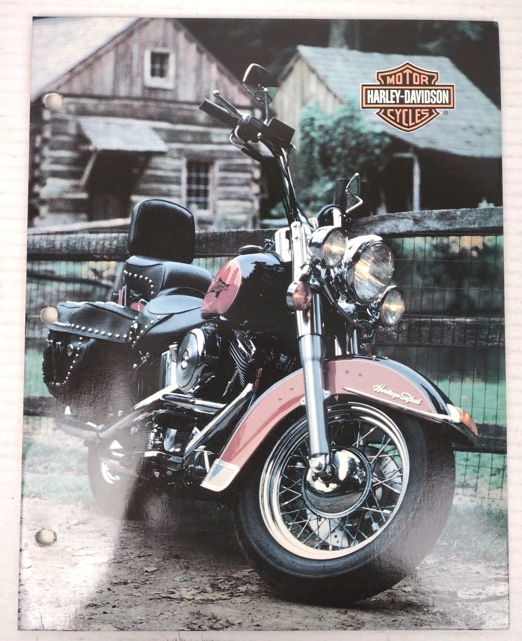 VTG 1994 Y2K Mead Portfolio Folder HARLEY DAVIDSON Motorcycle HERITAGE SOFTAIL