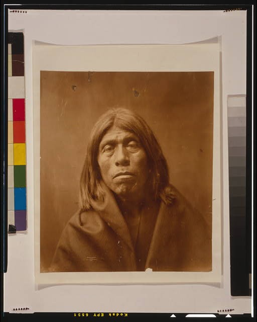 Photo:Quniaika Mohave Man Portrait c1903 Edward S Curtis Blanket Hair