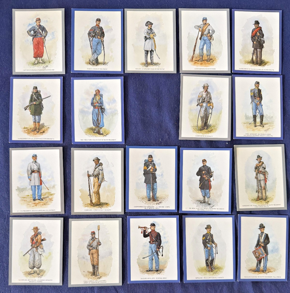Uniforms of the American Civil War near set of 20 (missing #8) Victoria Gallery