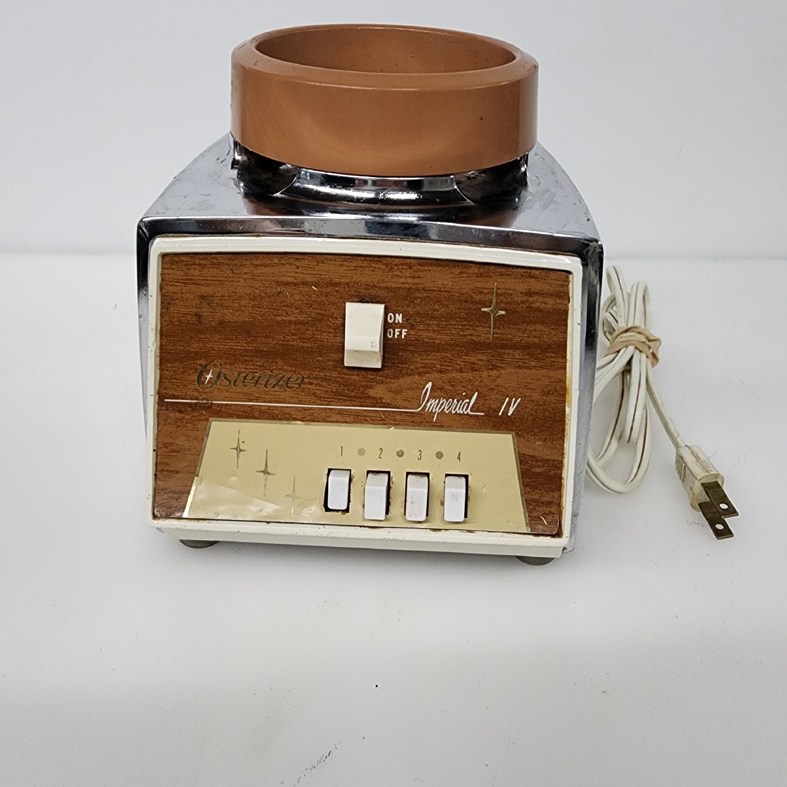 Vintage Osterizer Imperial IV Blender Chrome Model 478 Base Unit Only
