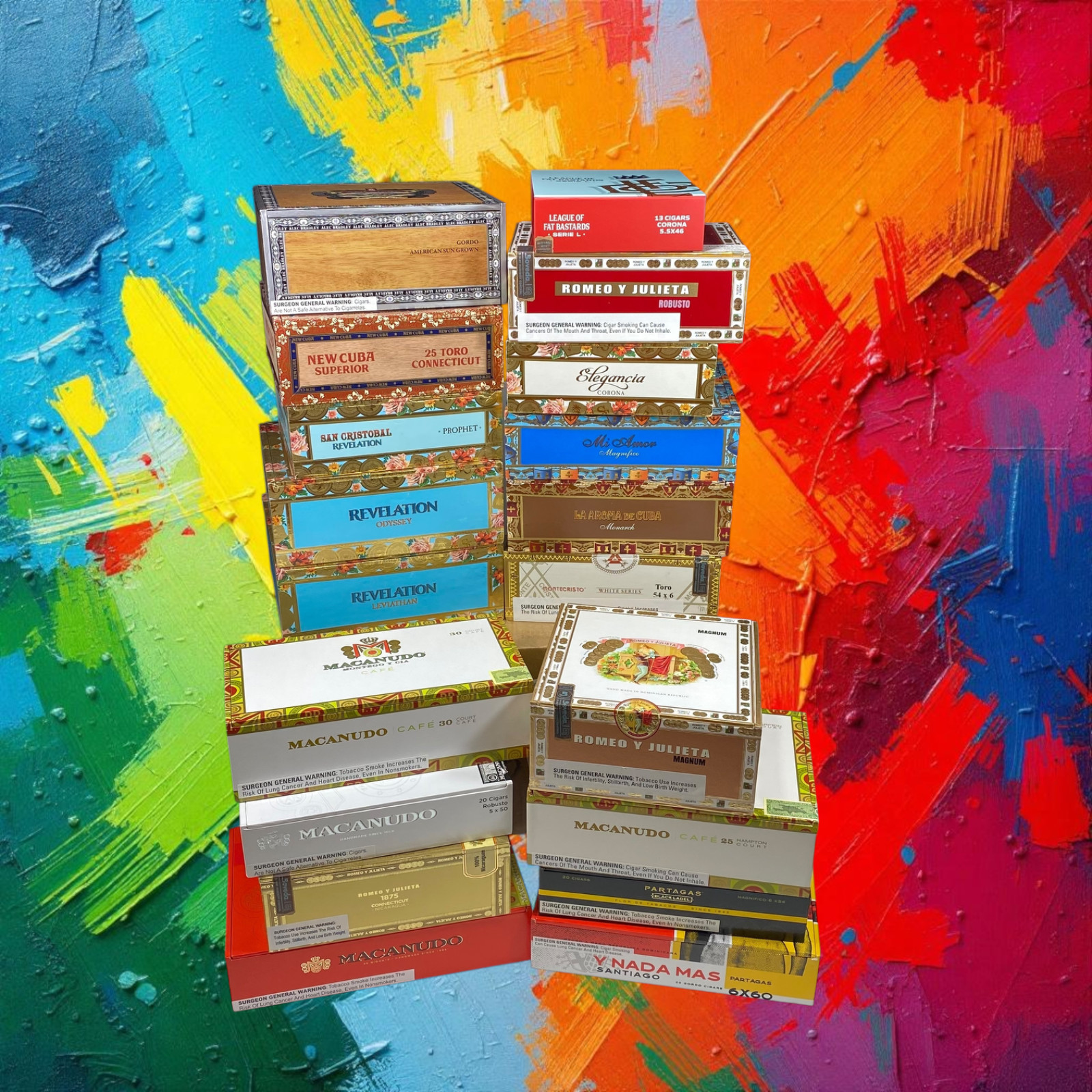 Lot of 15 Empty Cigar Boxes Lot of 15 Empty Cigar Boxes