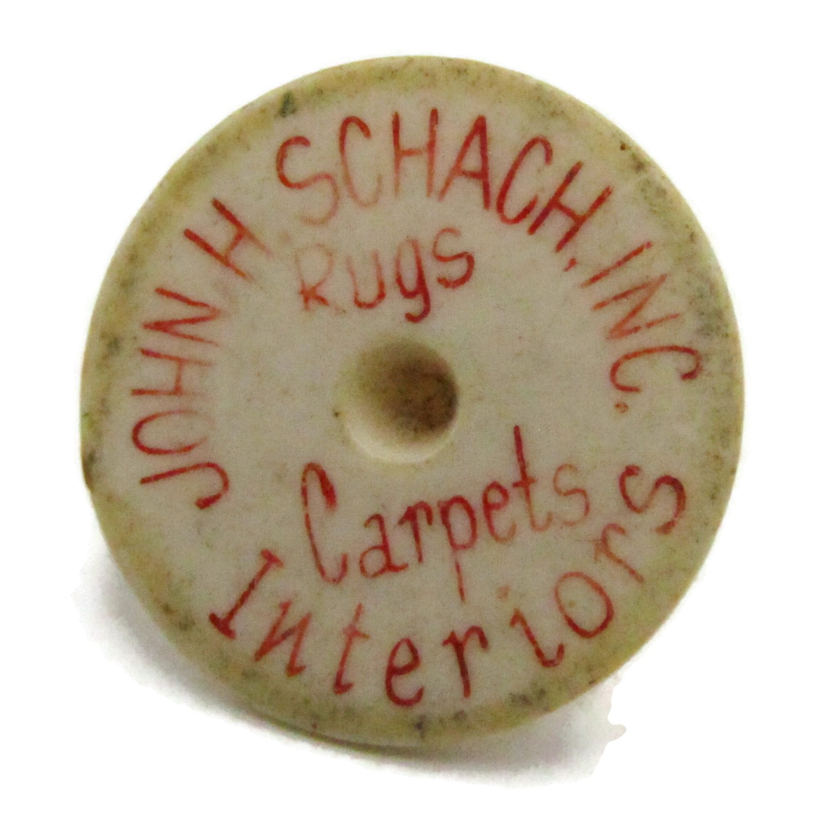 Vintage John H. Schach Inc. Rugs Carpets Interiors Advertising Golf Ball Marker