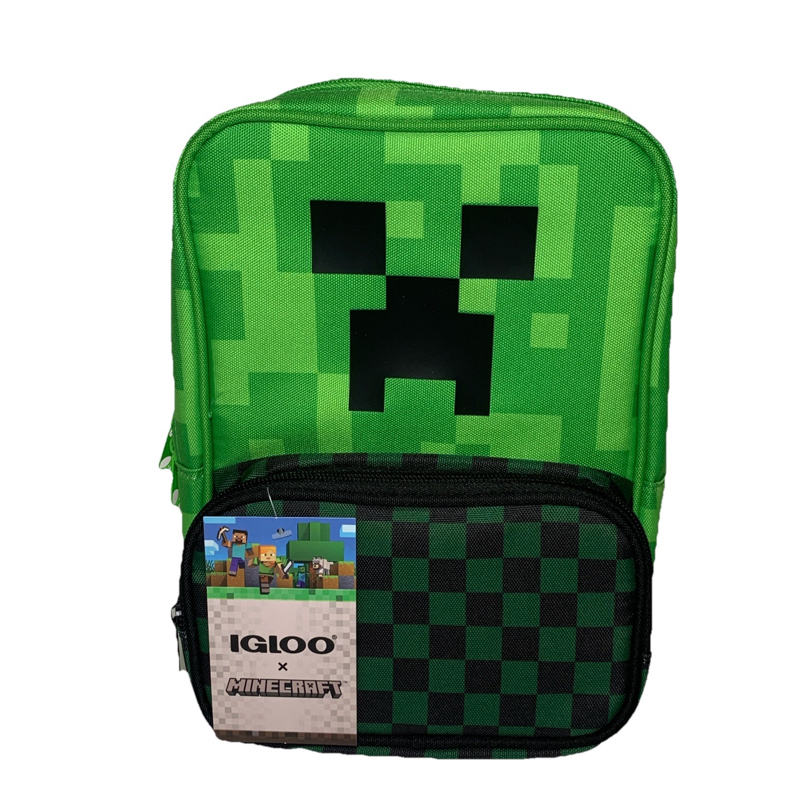 Minecraft Creeper Rectangle Bag Crossbody 8 Can Igloo Cooler NWT
