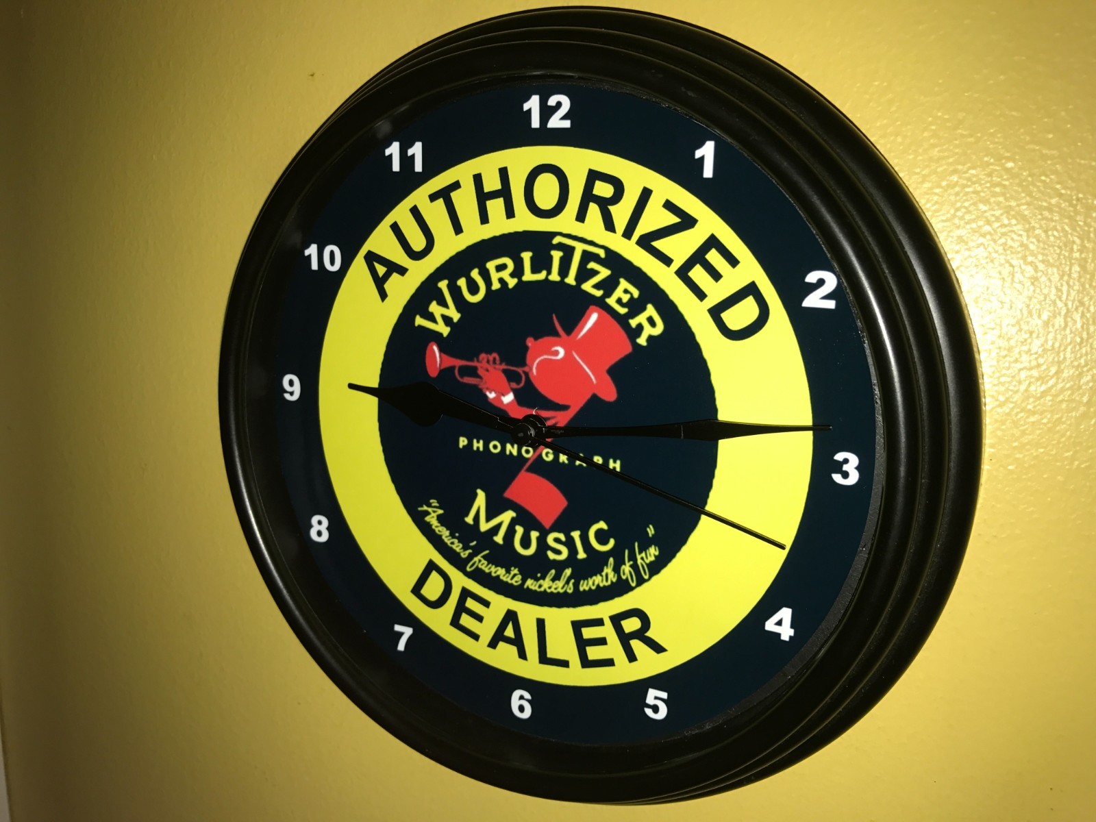 Wurlitzer Jukebox AuthDealer Phonograph Arcade GameRoom Advertising Clock Sign