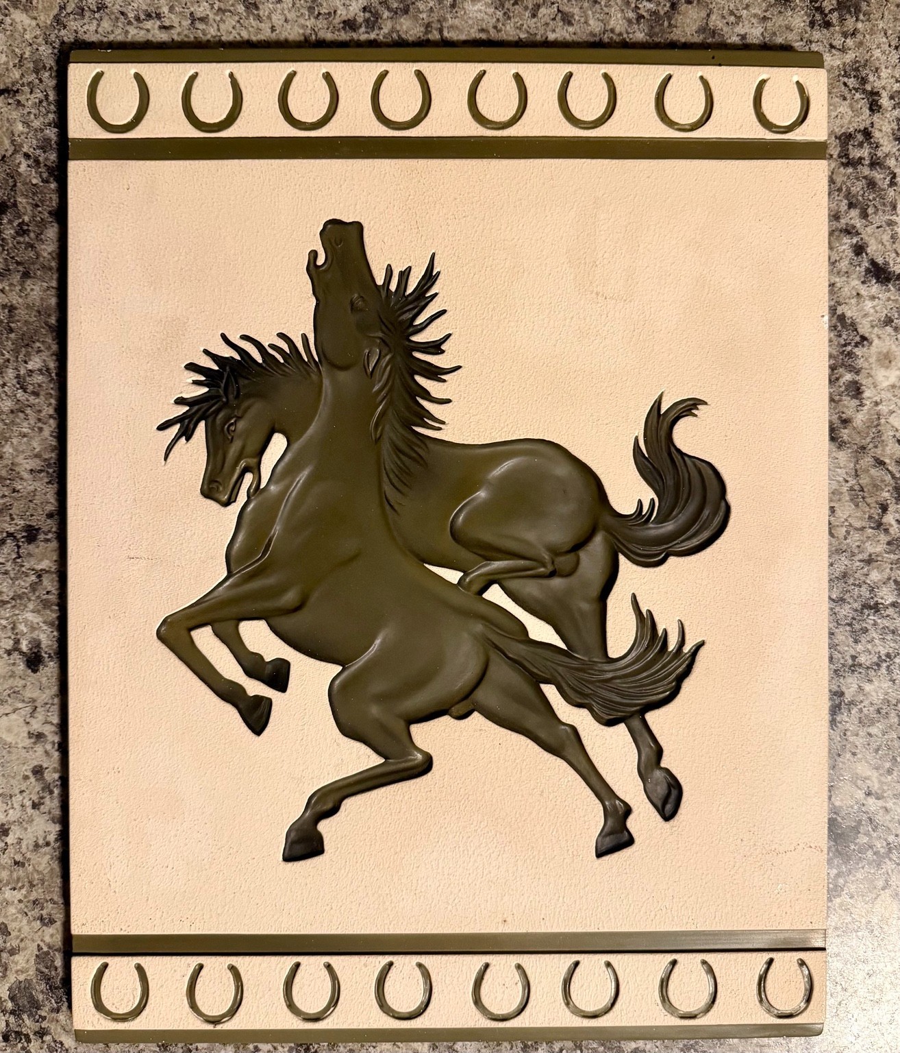 Vintage Coventry Ware Horse Wall Plaque MCM Equestrian Horseshoe Decor USA