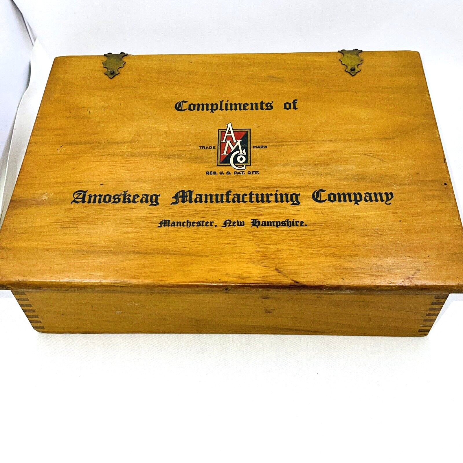 Amoskeag Manufacturing Co Locomotive Fire Wood Box Manchester NH Vtg Railroad