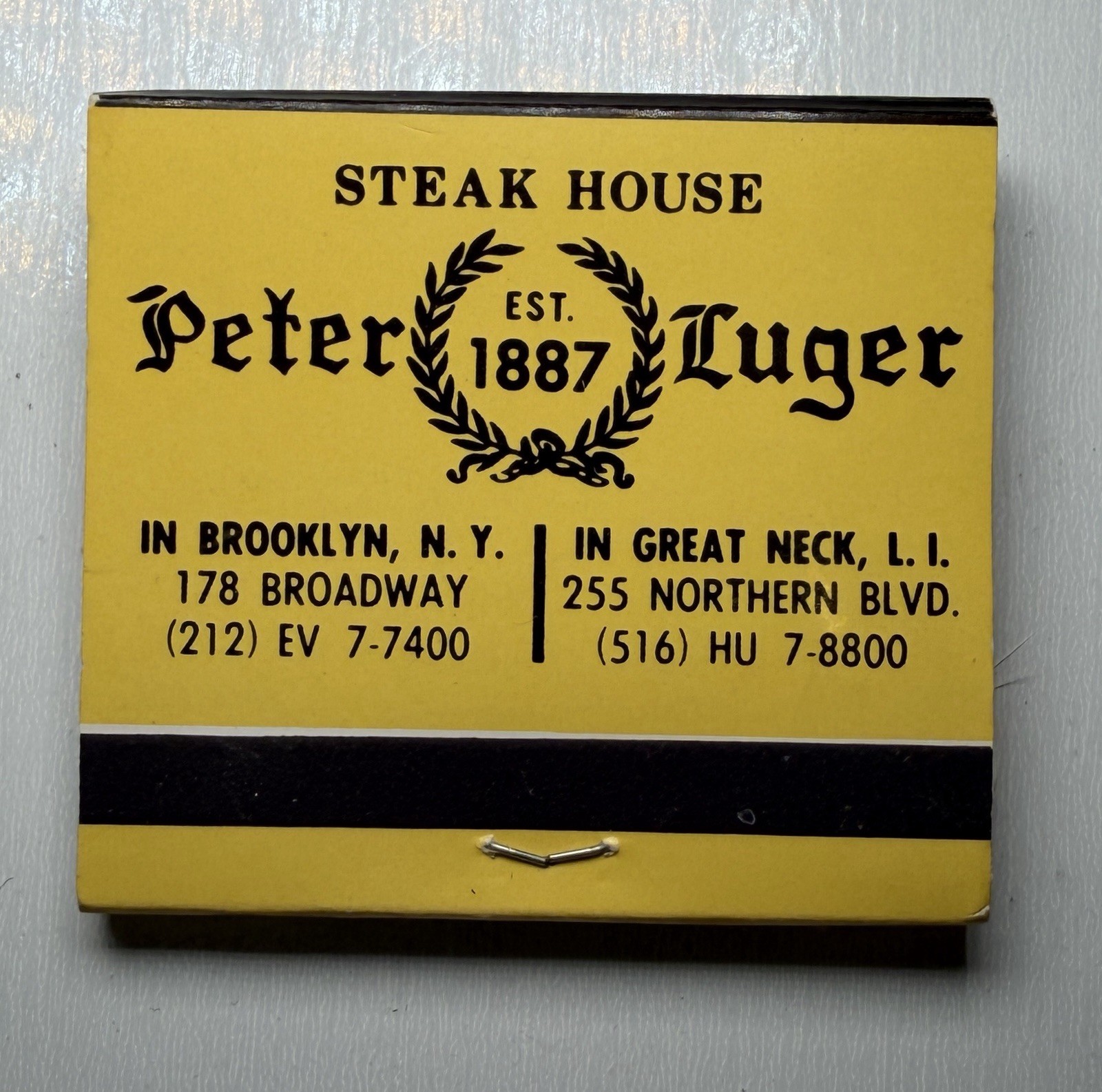 Vintage Peter Luger Steakhouse - Brooklyn NY - Full Unstruck Matchbook