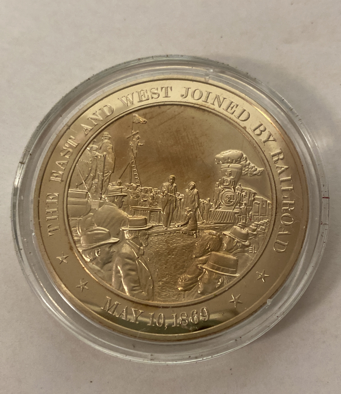 1869 The East and The West Joined by Railroad Solid Bronze Commemorative Coin 