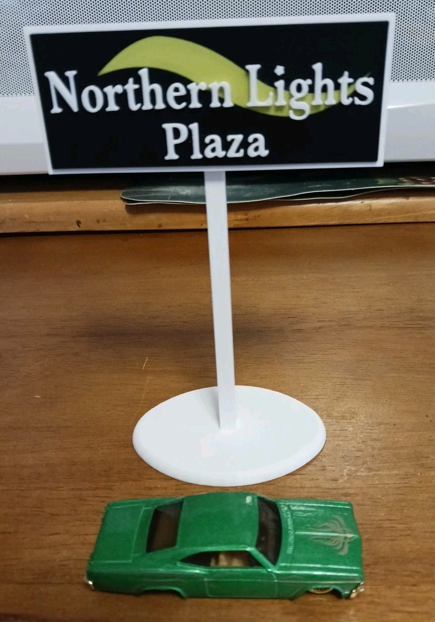 Vintage Northern Lights Valley Plaza Syracuse NY. Nostalgic Mini Sign 5.75