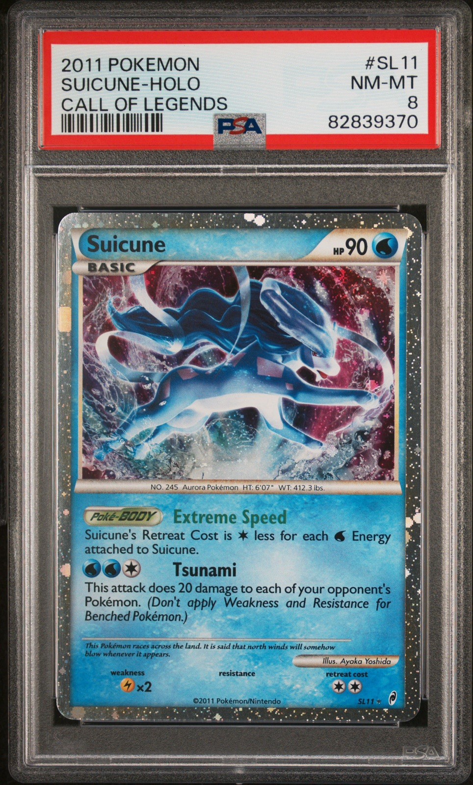 Pokemon Suicune Holo CALL OF LEGENDS #SL11 2011 PSA 8 NM-MINT