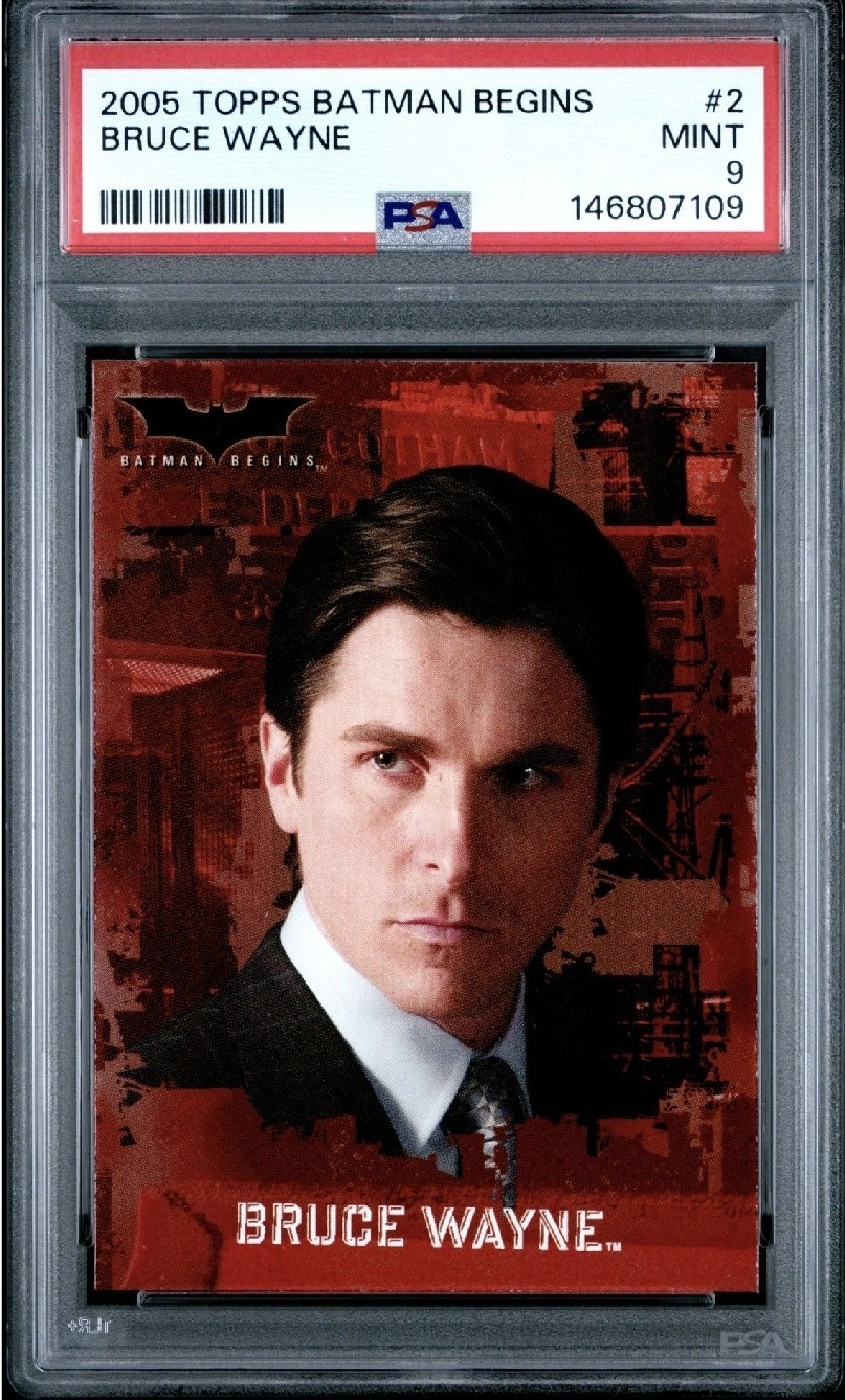 Topps 2005 Batman Begins #2 Bruce Wayne PSA 9 Christian Bale Rookie