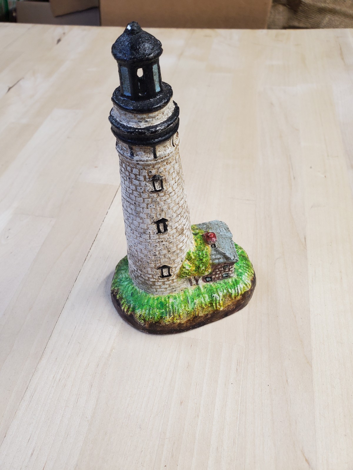 Vintage Cast Iron Lighthouse Coin Bank 6\