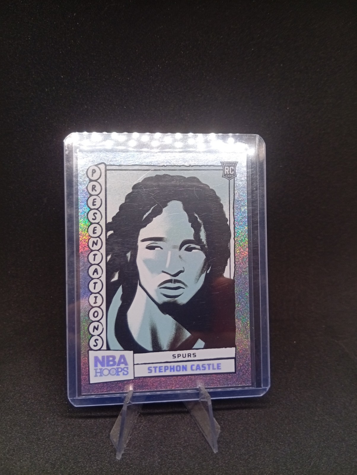 Panini Hoops Presentations #14 Stephen Castle RC San Antonio Spurs 2024-25. 