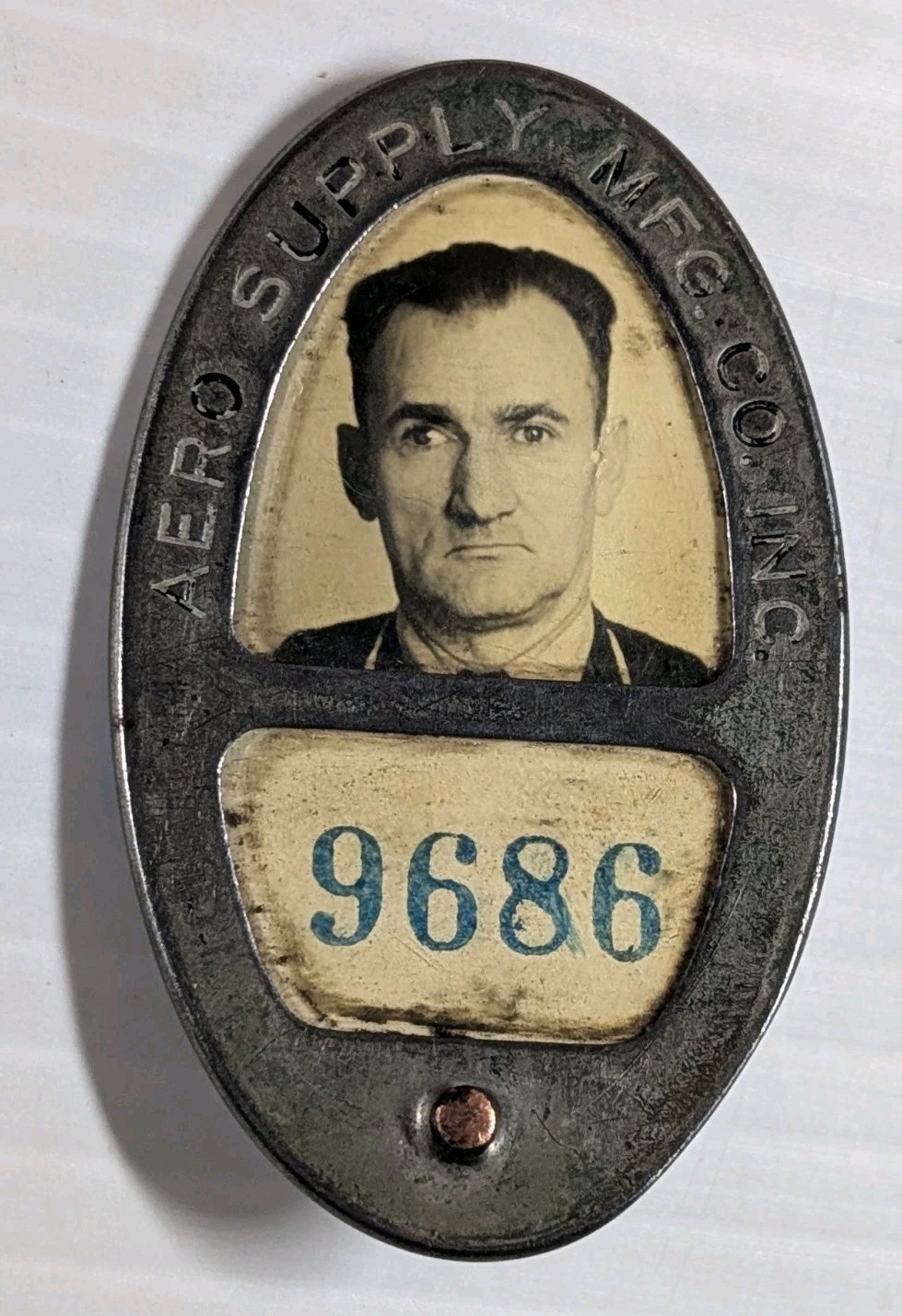 VTG Aero Supply Mfg. Co Inc ID Badge Metal Pin Whitehead & Hoag Photo Corry, PA
